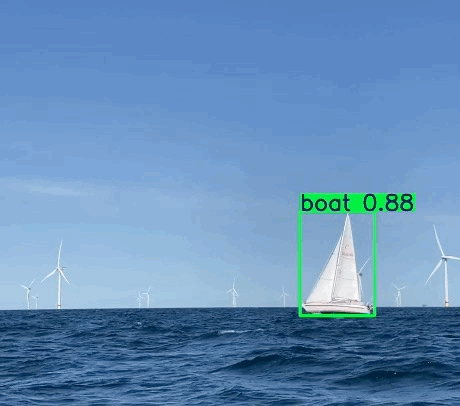 YOLO detecting a Sailboat